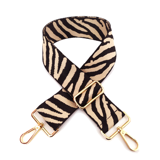 Fashion Favorite Bag Strap / Tas Riem Zebra | Zwart/Beige