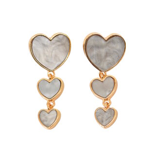 Fashion Favorite Jazz Heart Oorbellen | Grijs/Goud