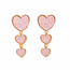 Fashion Favorite Jazz Heart Oorbellen | Roze/Goud  | 5 cm x  2,2 cm | Fashion Favorite