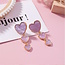 Fashion Favorite Jazz Heart Oorbellen | Lila/Goud | 5 cm x 2,2 cm | Fashion Favorite