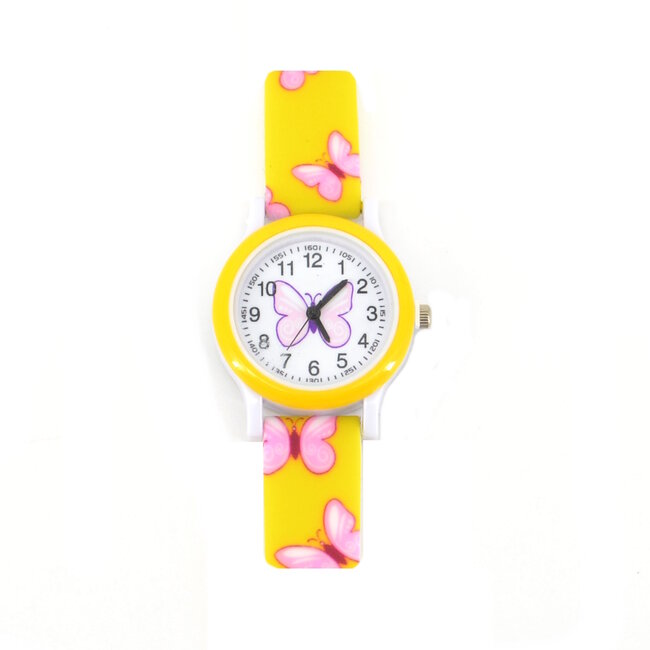 Fashion Favorite Kinder Horloge Vlinder | Geel | Kunststof | Fashion Favorite