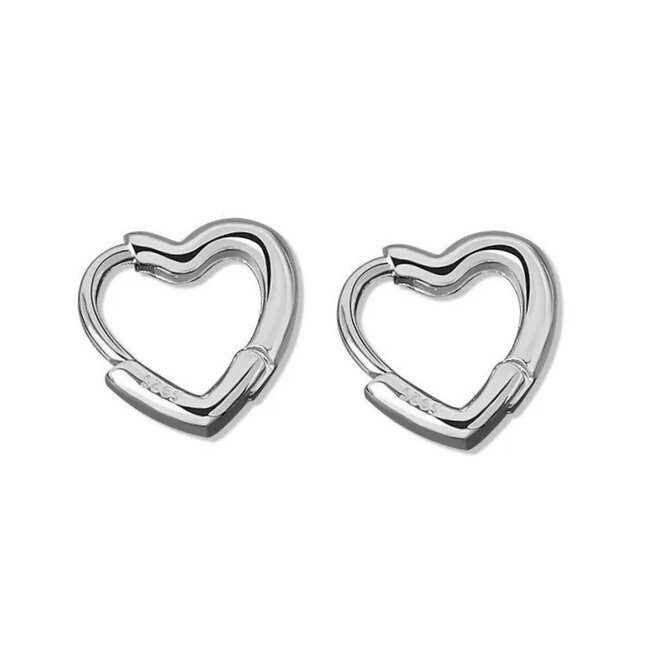 Fashion Favorite Oorringen Hart | Zilverkleurig | 925 Silver