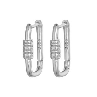 Fashion Favorite Oorringen Ovaal Lock | Zilverkleurig