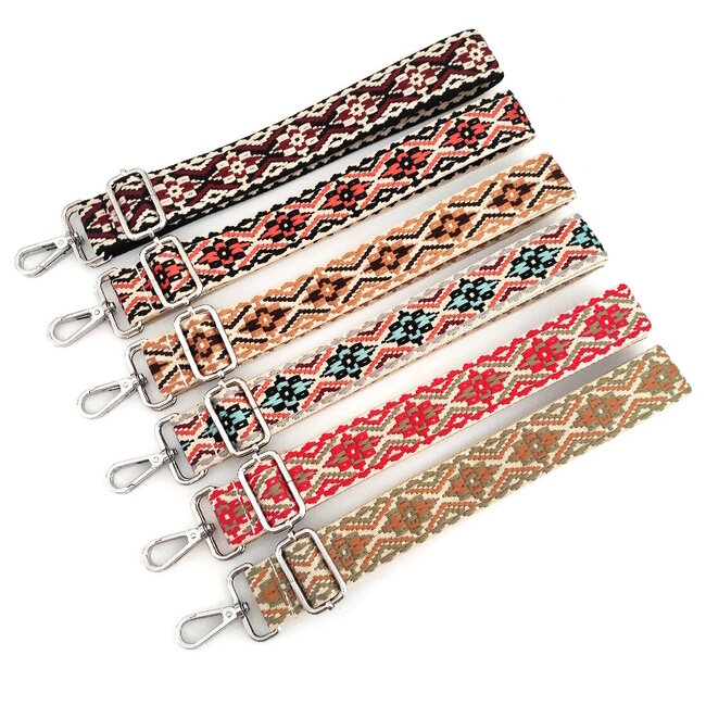 Bag Strap / Tas Riem Ibiza | Cognac/Creme/Donkerbruin | Schouderriem