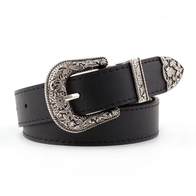 Fashion Favorite Western Riem | Zwart | 88 cm | Kunstleer