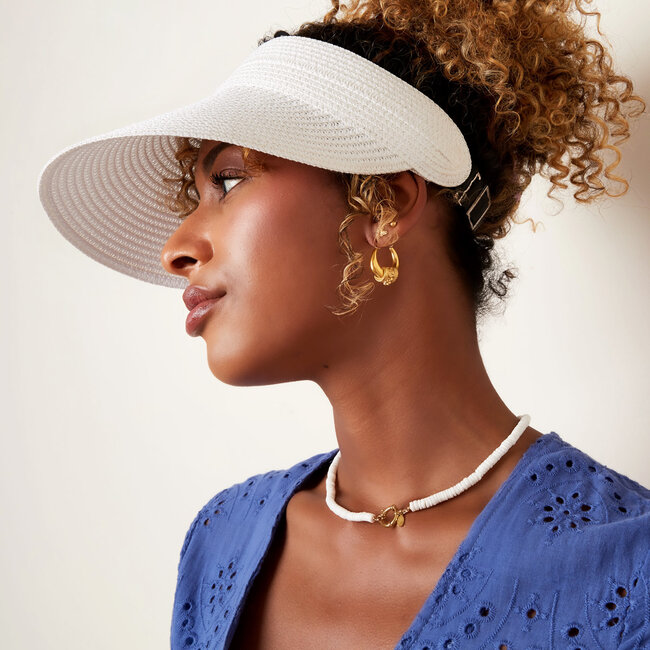 Zonneklep | Gevlochten Stro Creme | Fashion Favorite