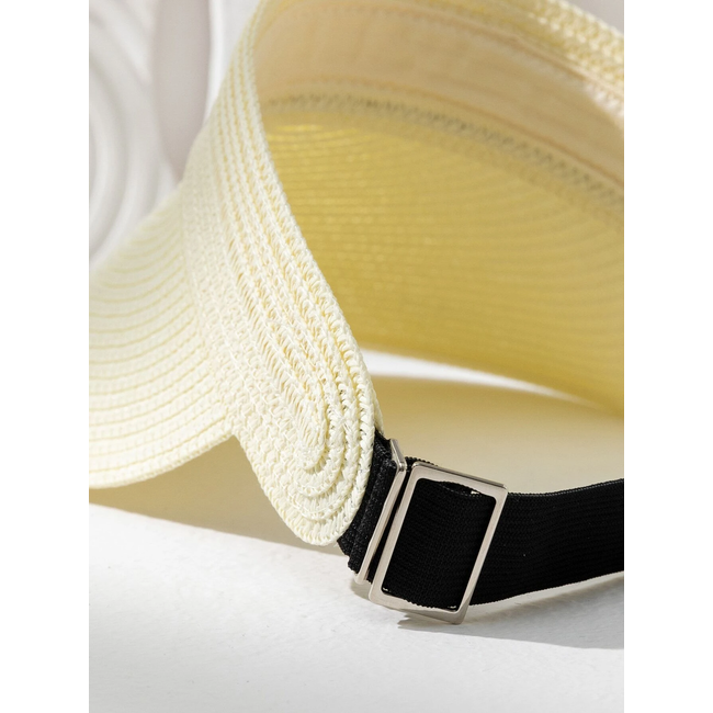 Zonneklep | Gevlochten Stro Creme | Fashion Favorite