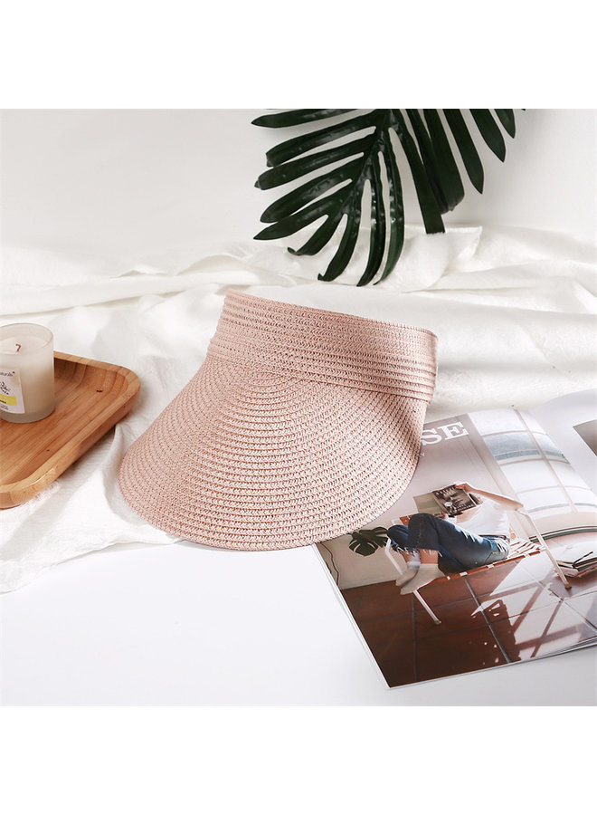 MAKFORT Strohoed Voor Dames – UV-beschermende Zonneklep Met Vizier – Verstelbare Sluiting – Voor Strand En Outdoor