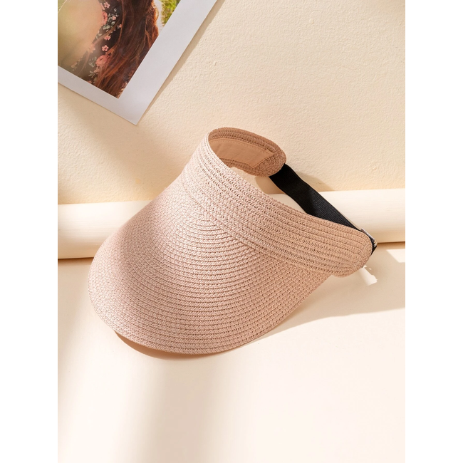 Zonneklep | Gevlochten Stro Roze | Fashion Favorite