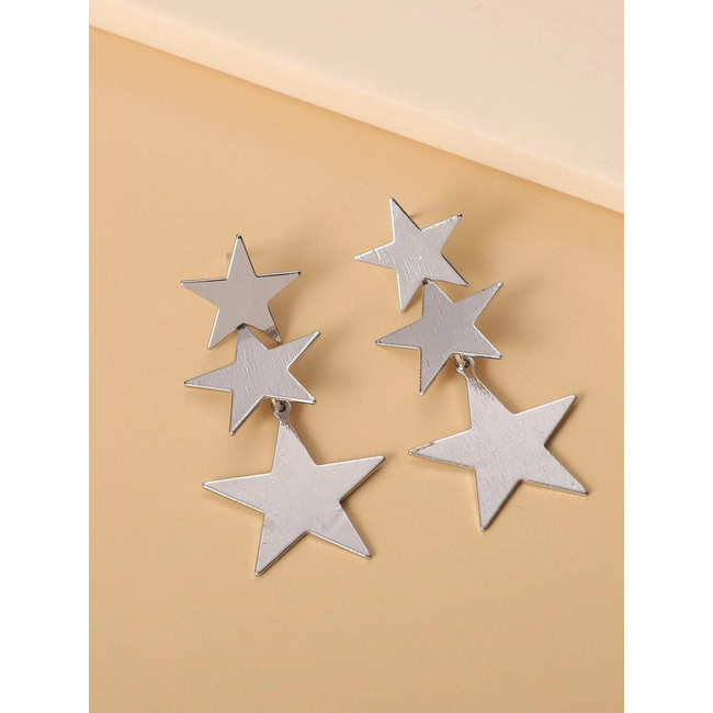 Three Star Oorbellen | Zilverkleurig | Fashion Favorite