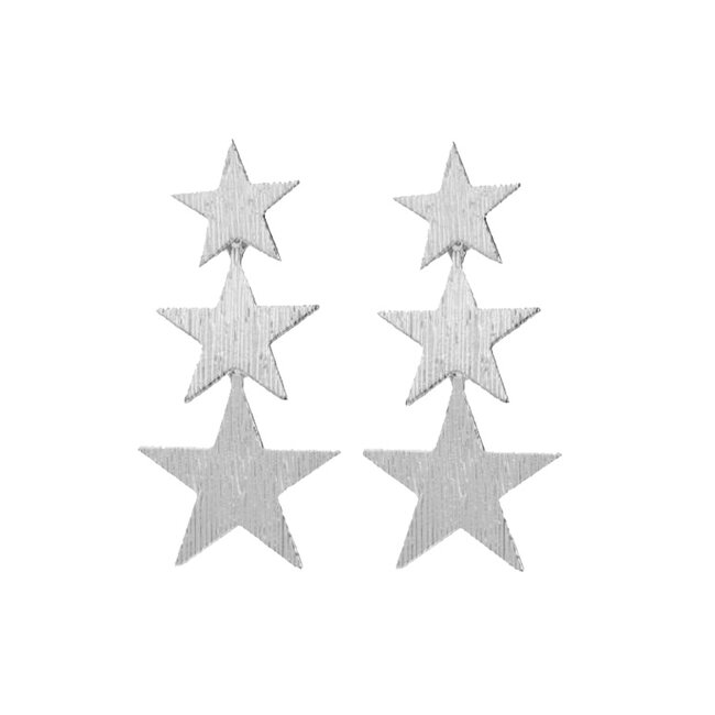 Fashion Favorite Three Star Oorbellen | Zilverkleurig | Fashion Favorite