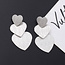 Fashion Favorite Three Heart Oorbellen | Zilverkleurig | 4,9 cm x 2,7 cm | Fashion Favorite