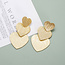 Fashion Favorite Three Heart Oorbellen | Goudkleurig | 4,9 cm x 2,7 cm | Fashion Favorite