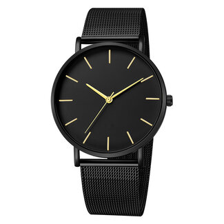 Fashion Favorite Maxx Mesh Zwart / Goud Horloge