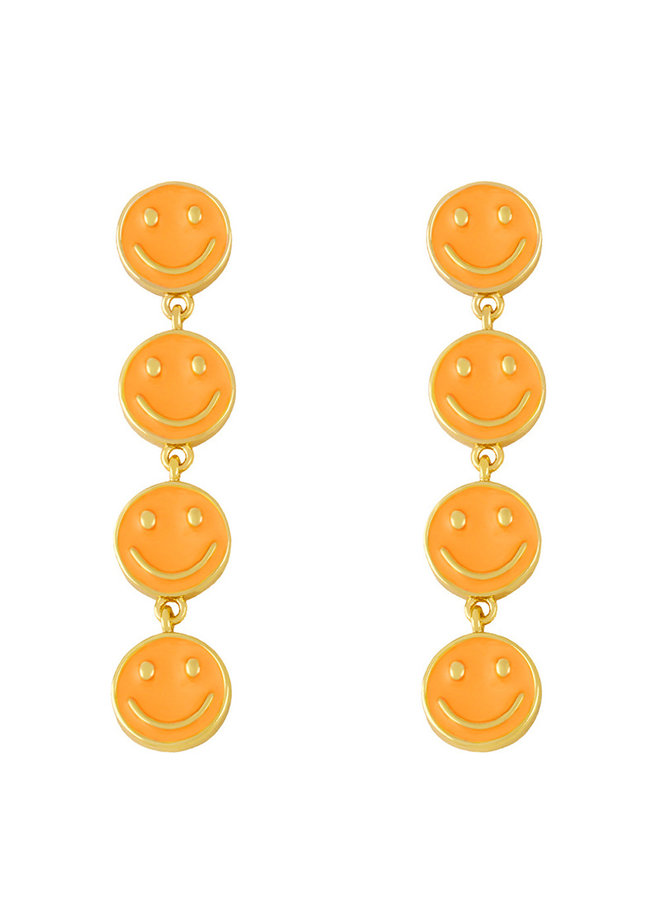 Smiley Oorbellen | Oranje | Fashion Favorite