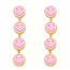 Fashion Favorite Smiley Oorbellen | Roze | Fashion Favorite