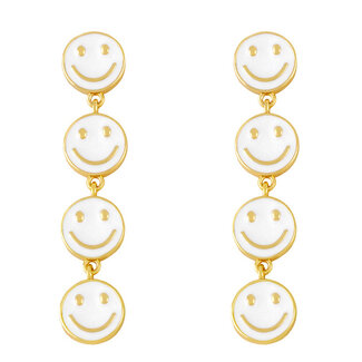 Fashion Favorite Smiley Oorbellen | Wit