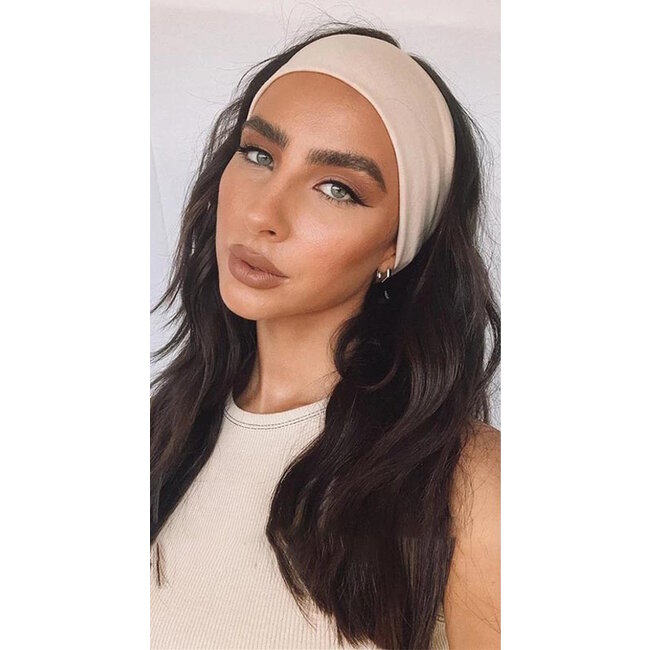 Haarband Effen | Beige | Elastisch / Katoen | Fashion Favorite