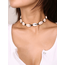 Fashion Favorite Choker Ketting Schelp | Zwart/Creme | Fashion Favorite