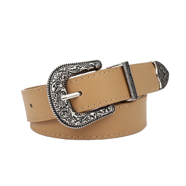 Fashion Favorite Western Riem | Beige | 88 cm | Kunstleer