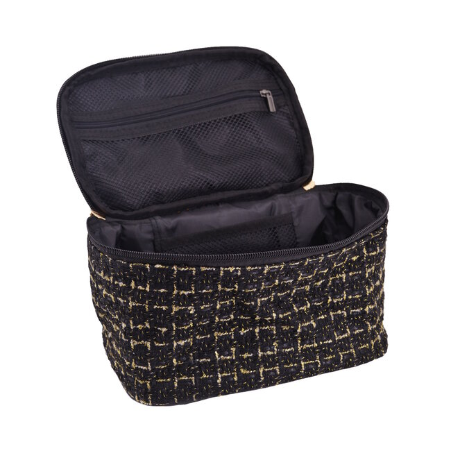 Toilettas / Make-up tas Tweed | Zwart | Fashion Favorite