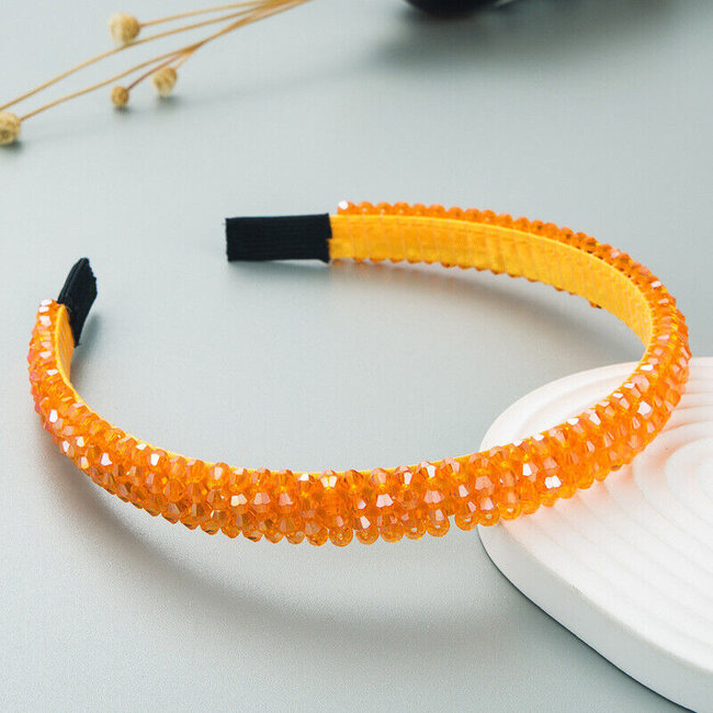Summer Strass Diadeem | Oranje | Kunststof / Polyester | Fashion Favorite