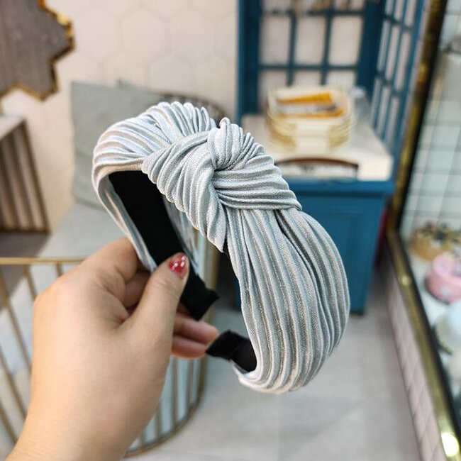 Geplisseerde Diadeem / Haarband - Grijs