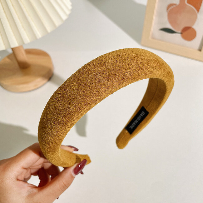 Suede Diadeem / Haarband | Cognac | Suede / Polyester | Fashion Favorite