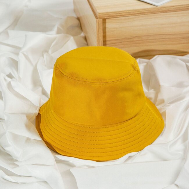 Bucket Hat - Donkergeel | Katoen | Fashion Favorite
