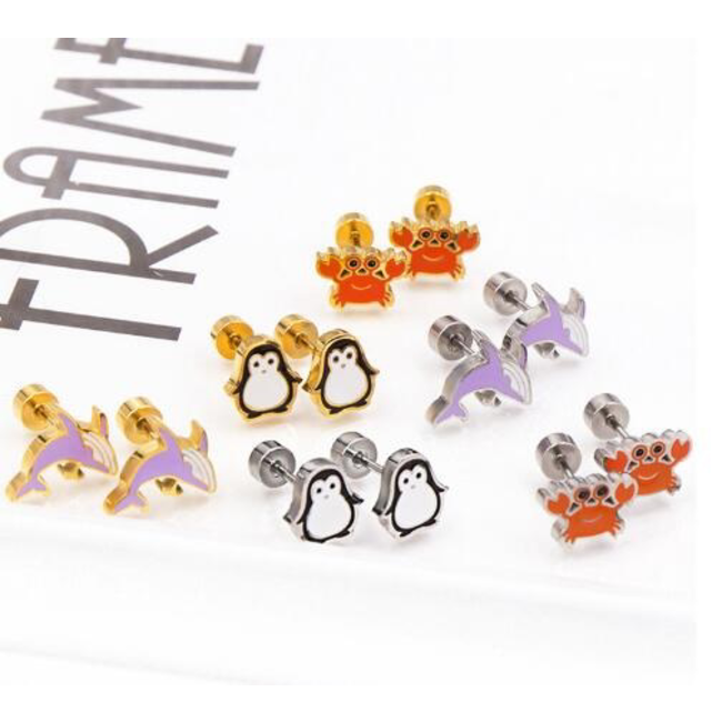 Dolfijn Stud Oorknopjes/Oorbellen | Zilverkleurig | Stainless Steel