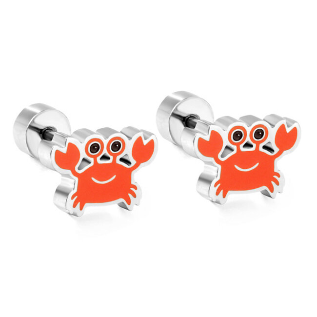 Fashion Favorite Krab Stud Oorknopjes/Oorbellen | Zilverkleurig | Stainless Steel