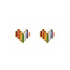 Fashion Favorite Rainbow Heart Stud Oorknopjes - Goudkleurig