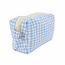 Pied De Poule / Toilettas - Blauw/Wit | 18 x 10 x 10 cm | Fashion Favorite