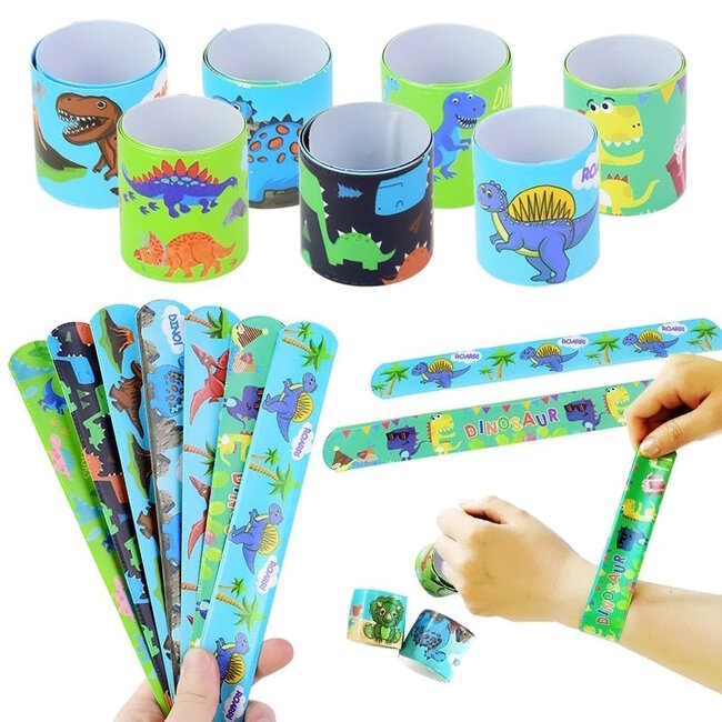 10 stuks - Klaparmband Dino / Dinosaurus