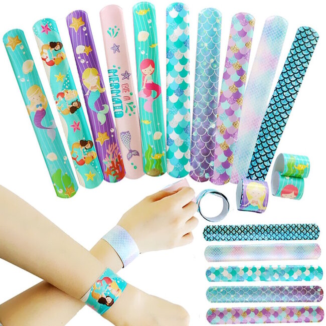 10 stuks - Klaparmband Zeemeermin / Mermaid