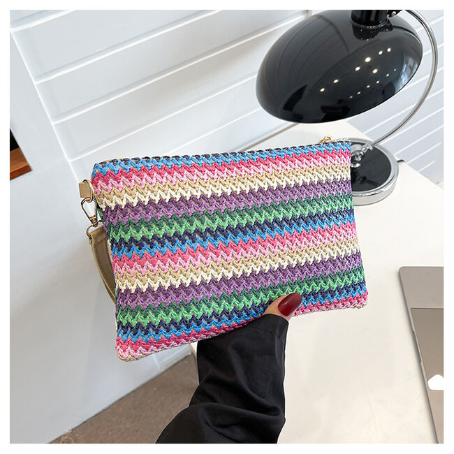 Yarah Ibiza Clutch | Groen/Roze | Telefoontasje / Handtas