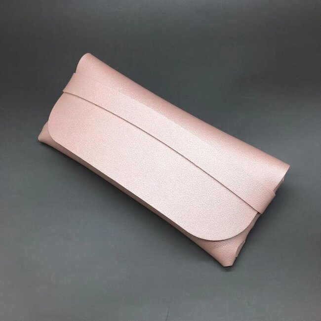 Brillenkoker - Metallic Pink | 17 x 8 x 2,5 cm | Kunstleer | Fashion Favorite