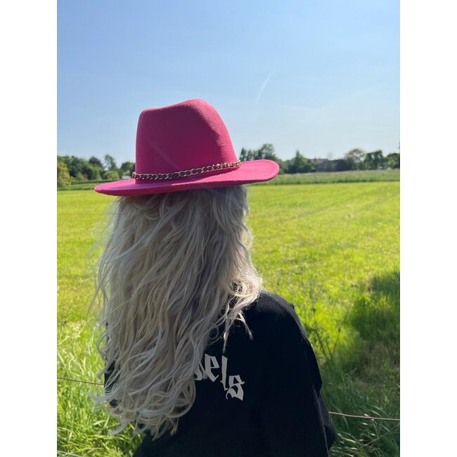 Fedora Hoed | Chain Fuchsia | Verstelbaar | Fashion Favorite