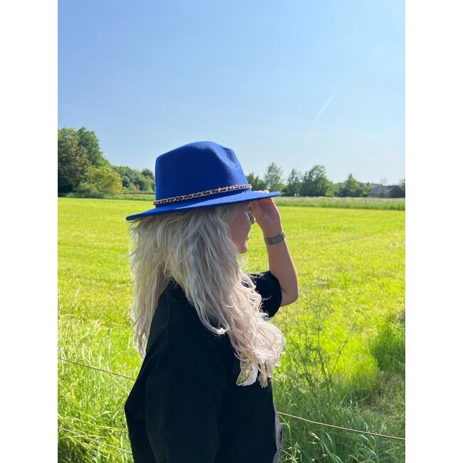 Fedora Hoed | Chain Blauw | Verstelbaar | Fashion Favorite