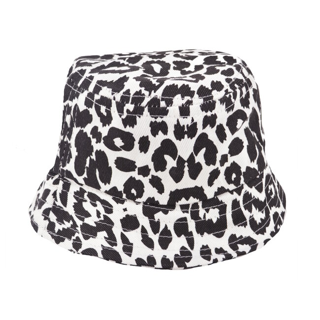Fashion Favorite Kinder Bucket Hat - Panter Zwart/Wit | 52-54 cm | Katoen