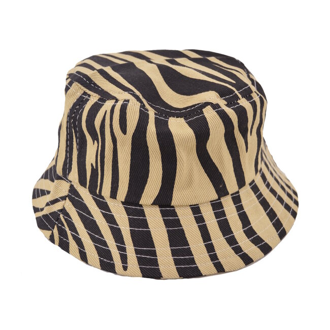 Fashion Favorite Kinder Bucket Hat - Zebra Zwart/Beige | 52-54 cm | Katoen