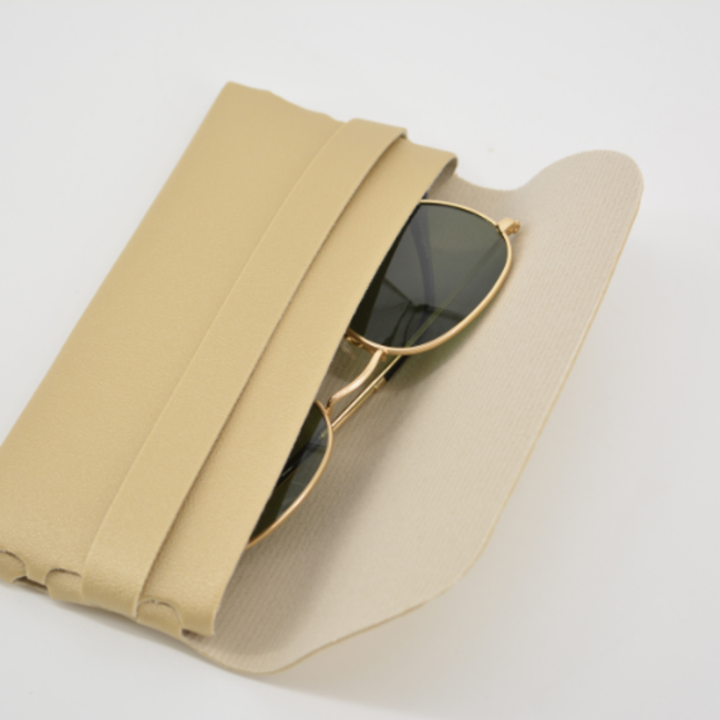 Brillenkoker - Metallic White | 17 x 8 x 2,5 cm | Kunstleer