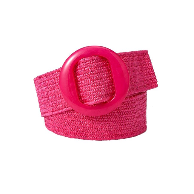 Fashion Favorite Colorful Gevlochten Riem - Roze | 85 x 5 cm | Polyester / Resin