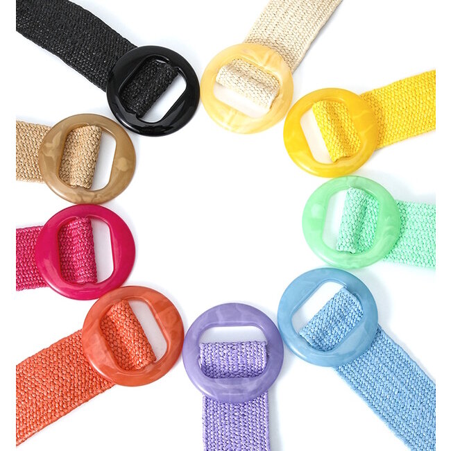 Colorful Gevlochten Riem - Groen | 85 x 5 cm | Polyester / Resin