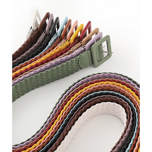 Faye Gevlochten Riem - Bruin | 105 x 4 cm | Kunstleder