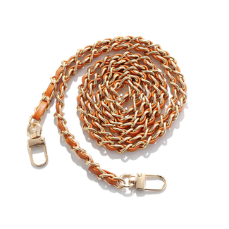 Fashion Favorite Bag Strap / Tas Riem Chain - Cognac/Goud