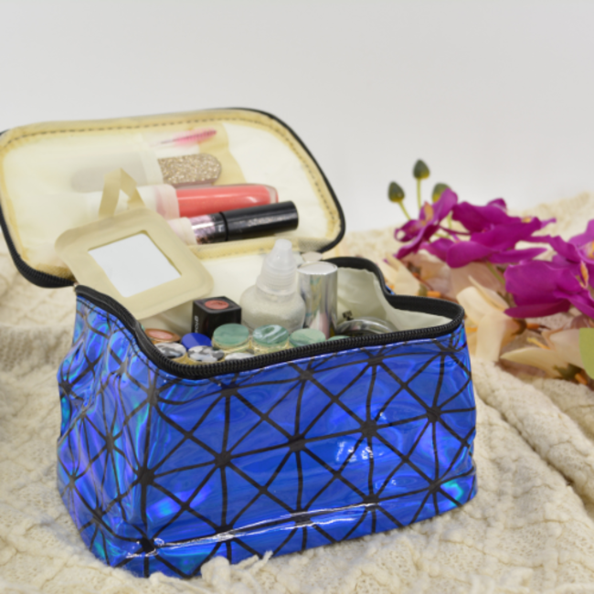 Toilettas Holo Geometric - Lichtblauw | 19,2 x 13 x 12,3 cm