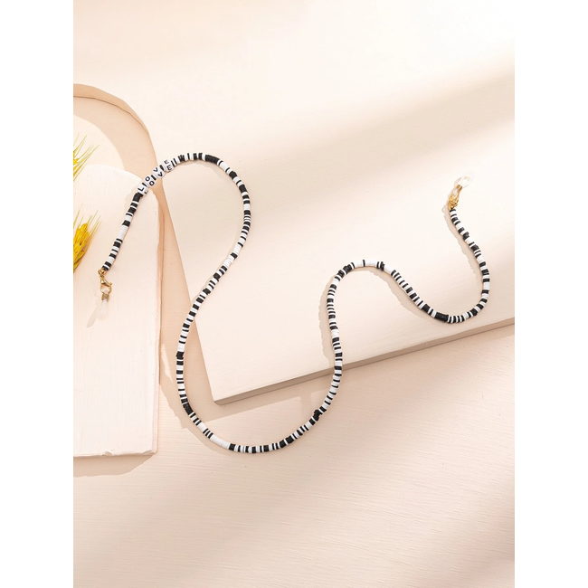 Zonnebril Ketting Love - Black/White | 70 cm | Brillenkoord