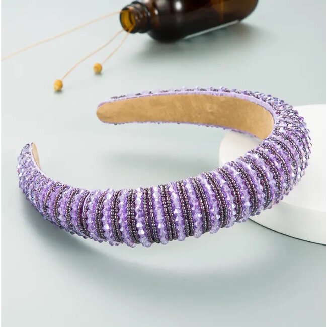 Glitter Diadeem - Lila | Kunststof / Polyester | Fashion Favorite