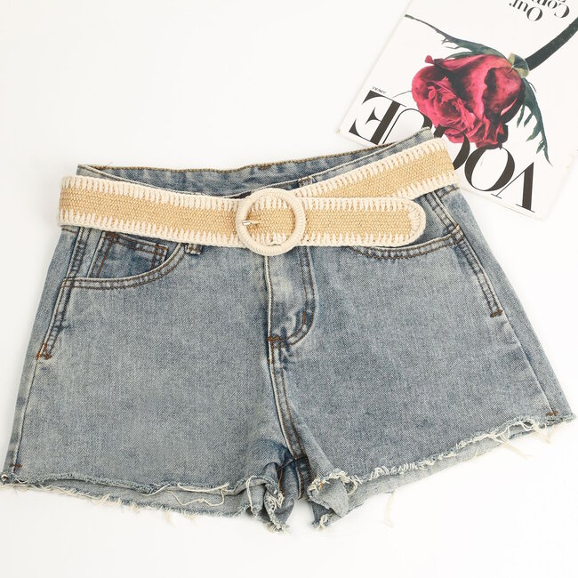 Gevlochten Riem Romee - Zwart | 95 x 4 cm | Kunststof / Katoen